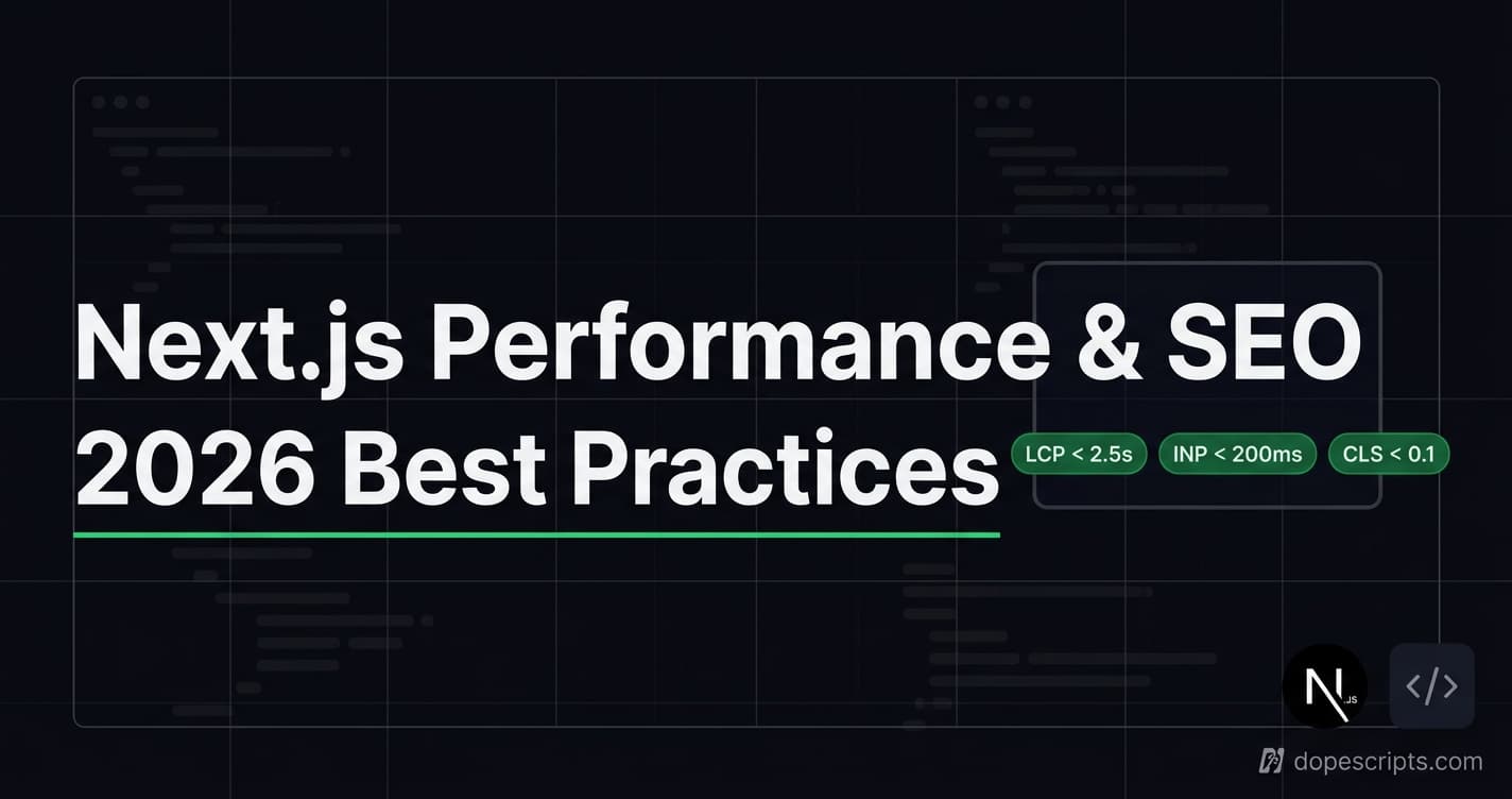 Next.js Performance & SEO Optimization: 2026 Best Practices